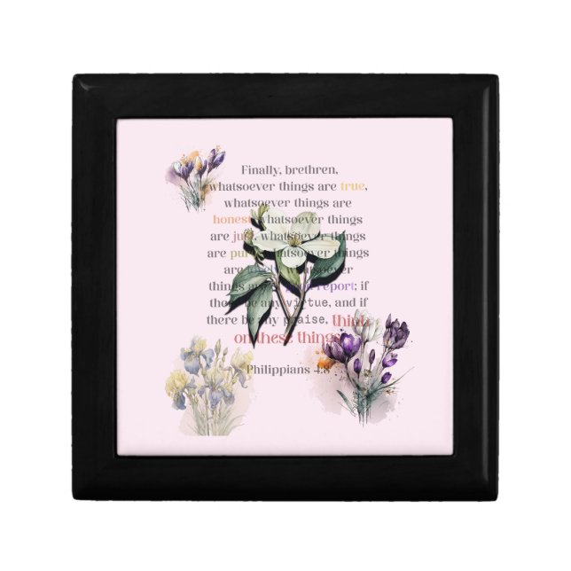 Think on These Things Scripture Gift Box (Front)