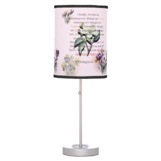 Think on These Things Scripture Table Lamp