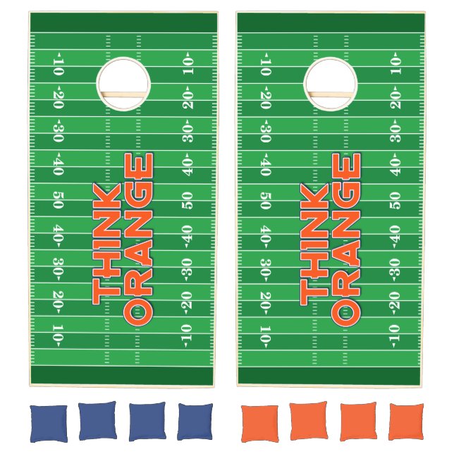 Think Orange Football Field Cornhole Set (Set)