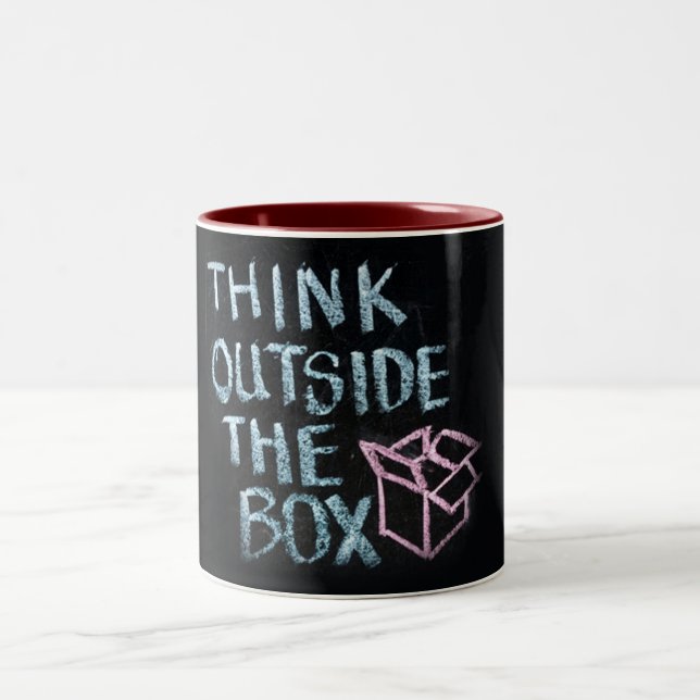 THINK OUTSIDE THE BOX - AWESOME SLOGAN MUG (Center)
