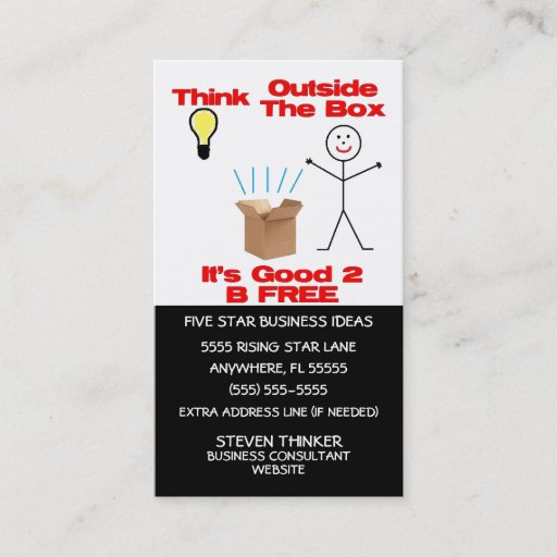 Customizable Think Outside The Box Business Card