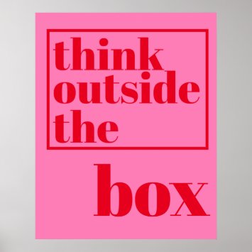 Think Outside the Box - Fun, Hot Pink Typography