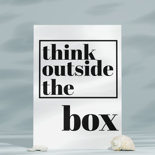 Think Outside the Box _ Fun Quote Bold Typography Postcard
