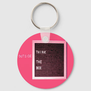 Think Outside The BOX, Get Creative Keychain