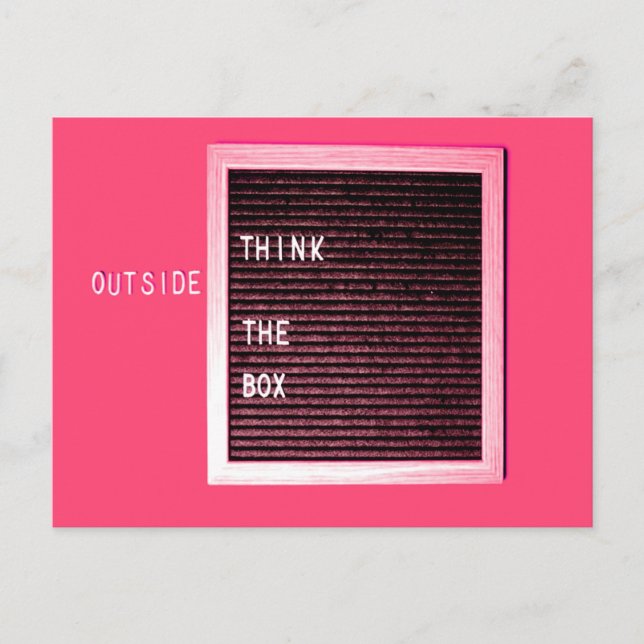 Think Outside The BOX, Get Creative Postcard (Front)