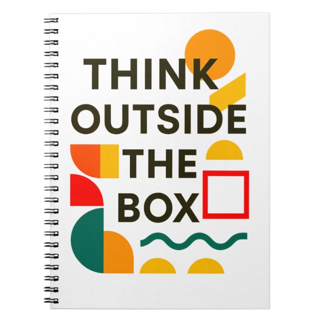 Think Outside the Box – Inspirational Geometric Notebook (Front)