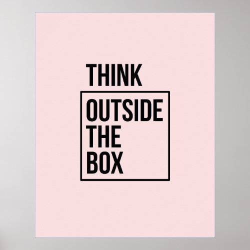 Think outside the box inspirational typography poster