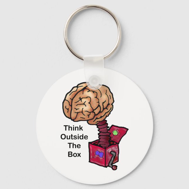 Think Outside the Box Keychain (Front)