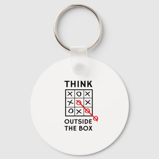 Think Outside The Box Keychain (Front)
