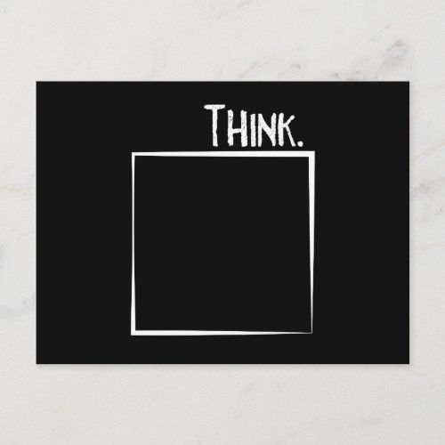 Think Outside The Box Literal Typography Postcard