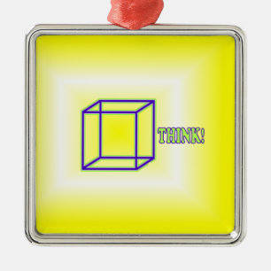 Think Outside the Box! Metal Ornament