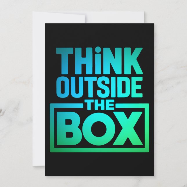 Think Outside The Box, Motivational Quote Holiday Card (Front)