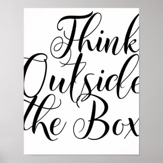 Think Outside The Box Motivational Typography Poster