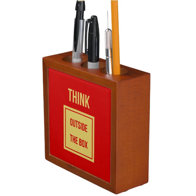 Think outside the box red Pencil/Pen holder (In Situ)
