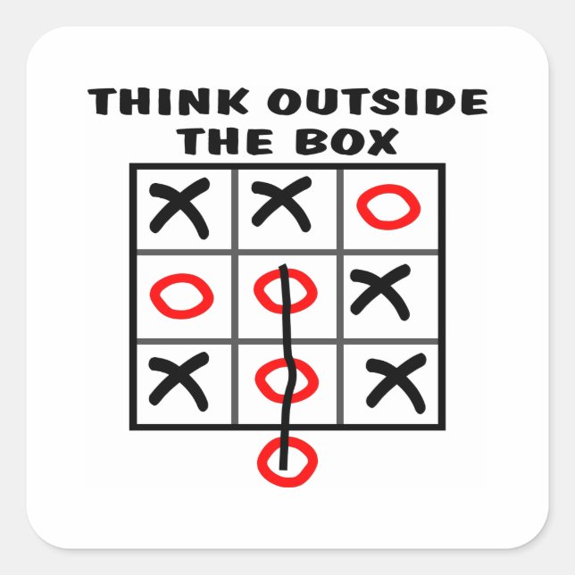 Think Outside The Box Square Sticker (Front)
