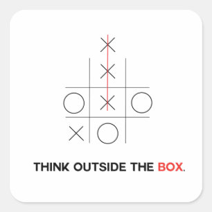 Think outside the box square sticker