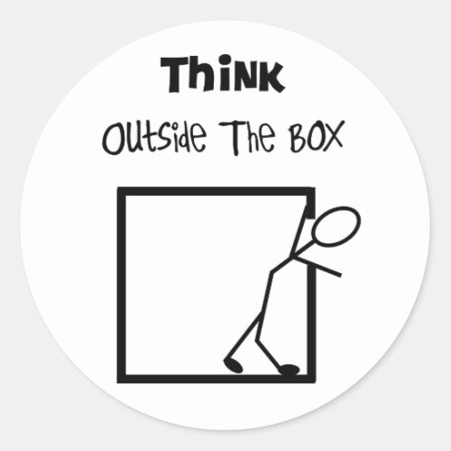 Think Outside The Box T_Shirts Classic Round Sticker