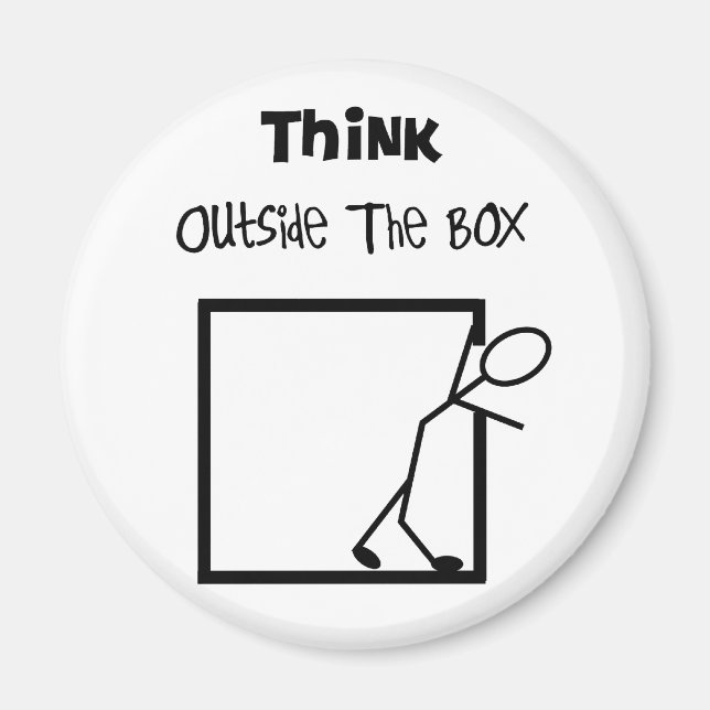 "Think Outside The Box" T-Shirts Magnet (Front)