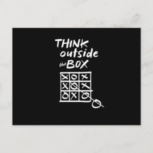 Think Outside the Box Tic Tac Toe Funny Playing Holiday Postcard