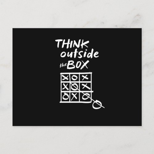 Think Outside the Box Tic Tac Toe Funny Playing Holiday Postcard