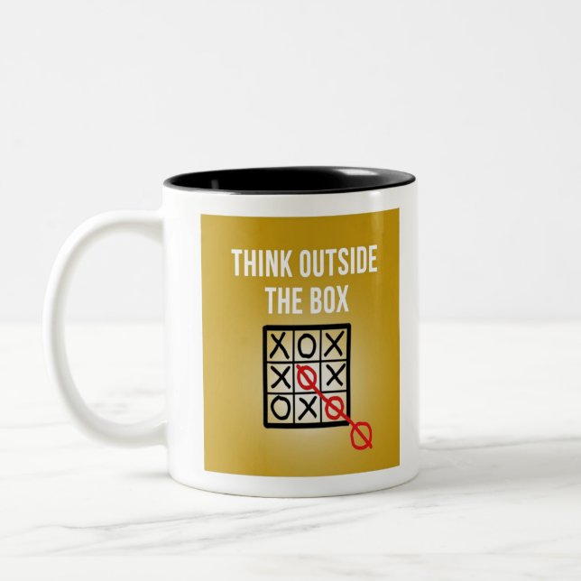 Think Outside the Box Two-Tone Coffee Mug (Left)
