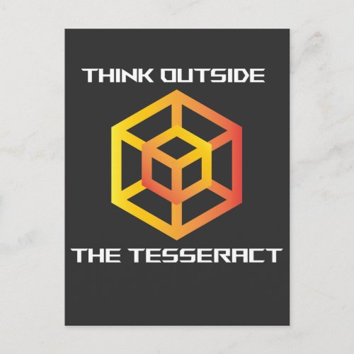 Think Outside The TesseractMath Geometry Postcard