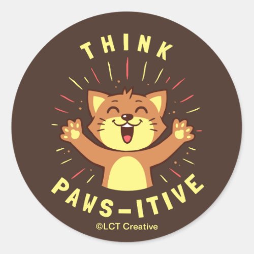 Think Paws_itive Classic Round Sticker