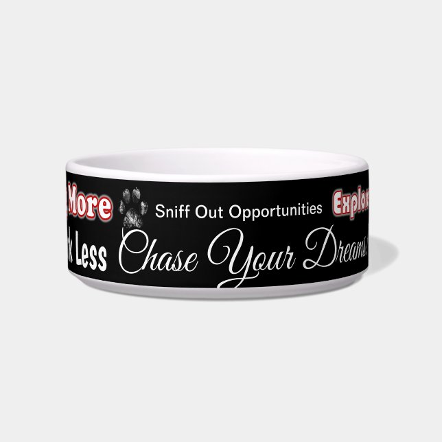 Think PAWsitive Dog Bowl (Front)