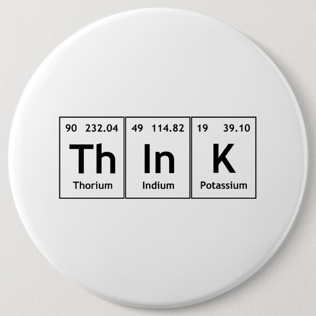 ThInK Periodic Table Element Word Chemistry Symbol Button (Front)