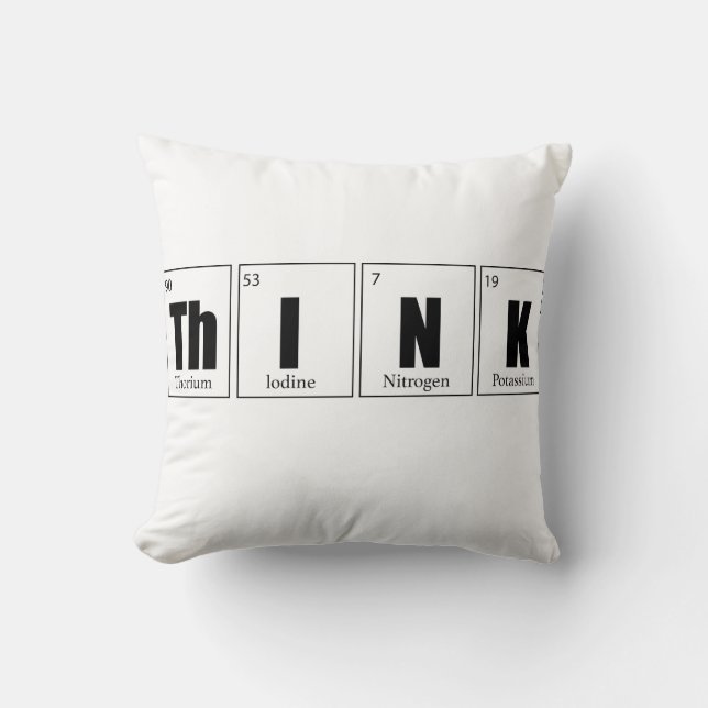 Think Periodic table Throw Pillow (Front)