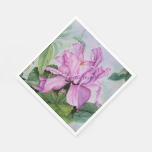 THINK PINK ORCHID BIRTHDAY PARTY MONOGRAM NAPKINS