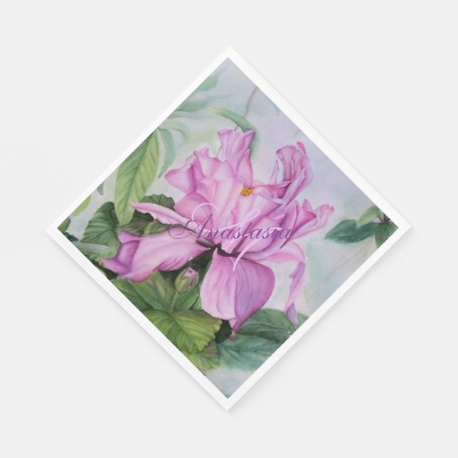 THINK PINK ORCHID BIRTHDAY PARTY MONOGRAM NAPKINS (Corner)