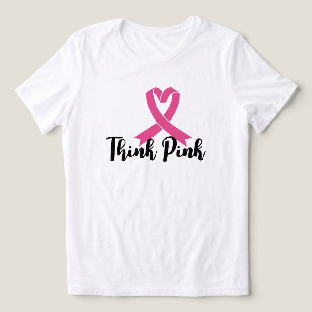 Think Pink – Wear Hope, Spread Strength Tri-Blend Shirt (Design Front)