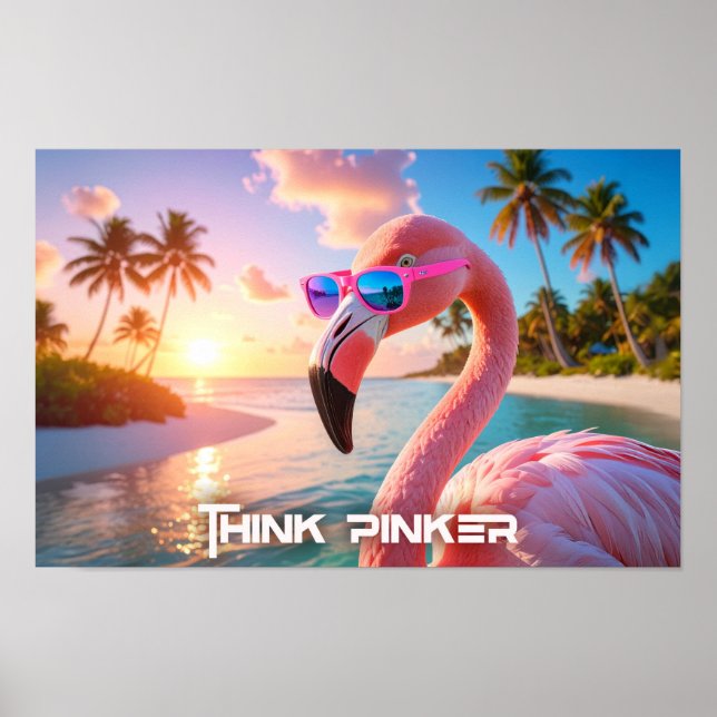 THINK PINKER - Flamingo PINK Poster (Front)