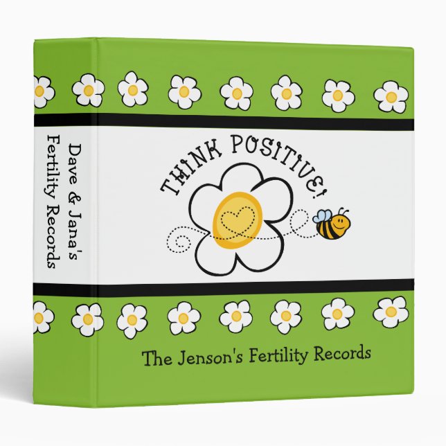 Think Positive Bee Fertility Binder (Front/Spine)