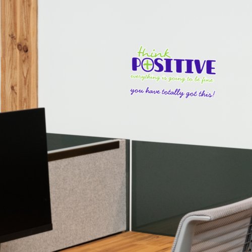 Think positive can do typographic slogan  wall decal 