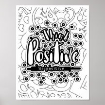 Think Positive - Coloring Page