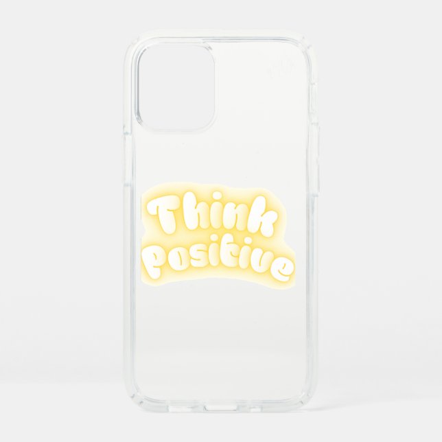 Think Positive Motivational Quote Design Speck iPhone 12 Mini Case (Front)