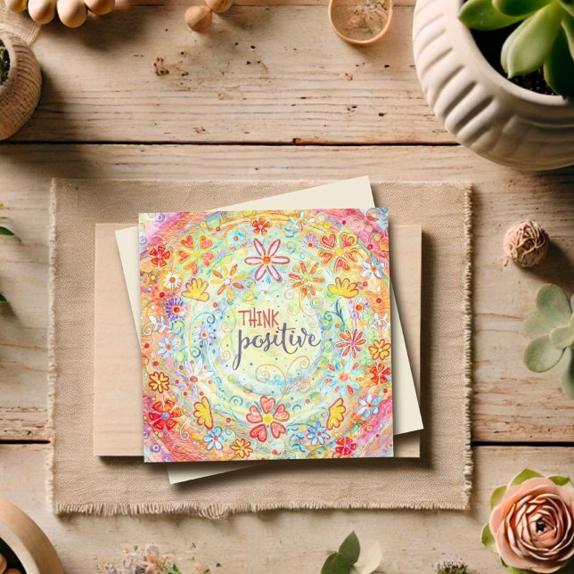 Think Positive Orange Floral Inspirational (Creator Uploaded)