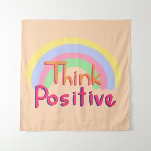 Think positive quote tapestry