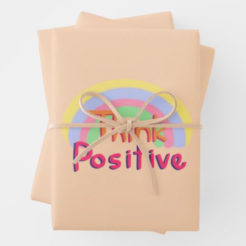 Think positive quote wrapping paper sheets