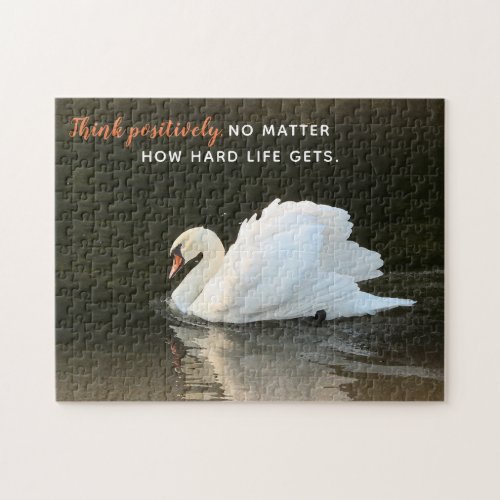 Think Positively Swan Jigsaw Puzzle