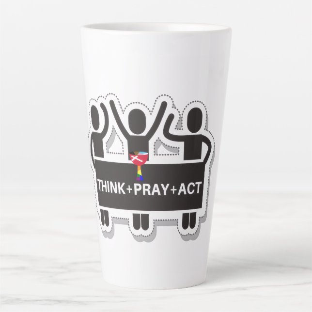 Think+Pray+Act Latte Mug (Front)