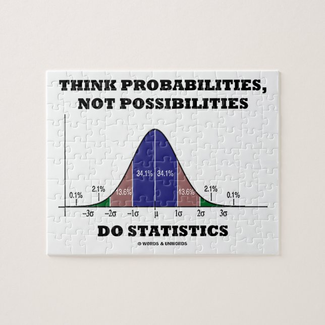 Think Probabilities, Not Possibilities Statistics Jigsaw Puzzle (Horizontal)