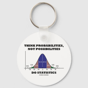 Think Probabilities, Not Possibilities Statistics Keychain