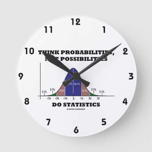 Think Probabilities Not Possibilities Statistics Round Clock