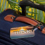 Think Recovery Slogan Sunrise Luggage Tag<br><div class="desc">Makes a perfect sober gift for the person in recovery. 12 step program message. Sometimes you just gotta stick with the basics...  and this slogan makes a good reminder to stay in the moment.</div>