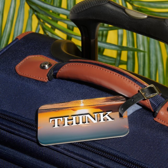Think Recovery Slogan Sunrise Luggage Tag (Front Insitu 3)