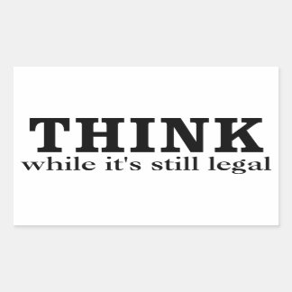 THINK RECTANGULAR STICKER