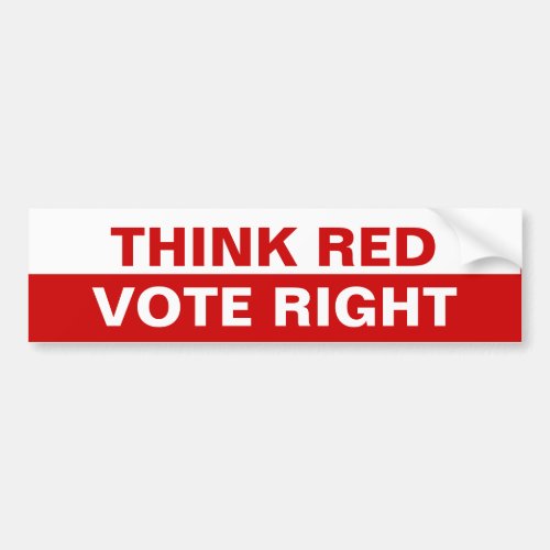 Think Red Vote Right Bumper Sticker